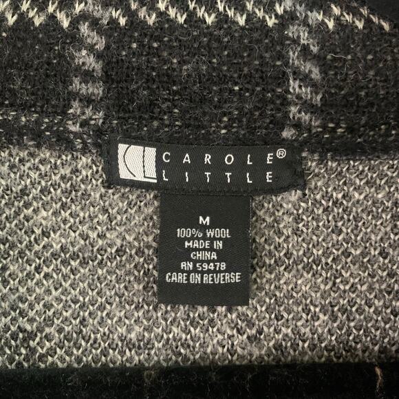 CAROL LITTLE Jacket Blazer Medium Wool Plaid Check Artsy 4 Large Button Closure - Picture 11 of 13